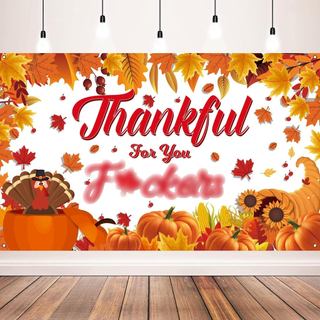 Banner de Friendsgiving com Folhas de Bordo de Outono, Fundo de Peru e Abóbora para Decorações de Festa de Friendsgiving