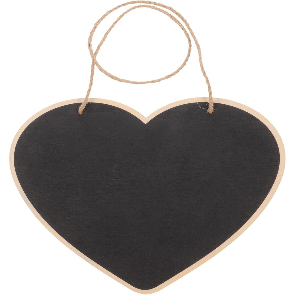 Hanging Chalkboard Sign Heart Wooden Double Sided Chalkboard Memo Message Sign with String Vintage Message Board Sandwic