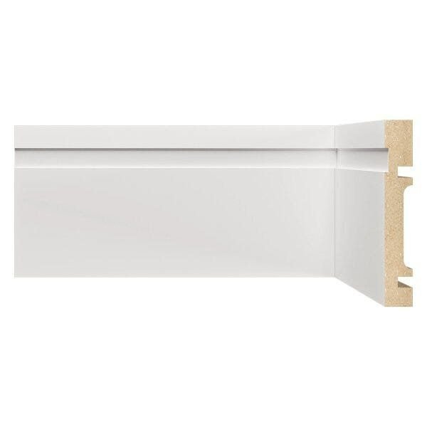 Kit Rodapé de MDF 10 Barras Frisado de 10CMX15MMX1,80m com 27m Lineares 1002 Branco Moldufama Branco Frisado