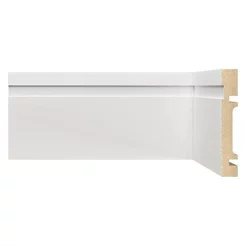 Kit Rodapé de MDF 10 Barras Frisado de 10CMX15MMX1,80m com 27m Lineares 1002 Branco Moldufama Branco Frisado