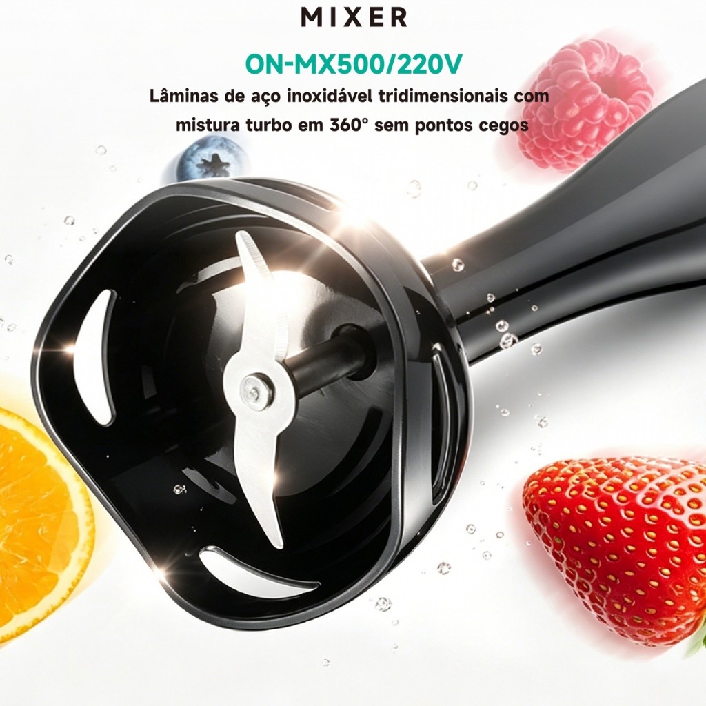 Mixer De Mão 200w 2 Velocidades 15000 RPM Lâmina Aço Inox 110v Ou 220v · foto 2