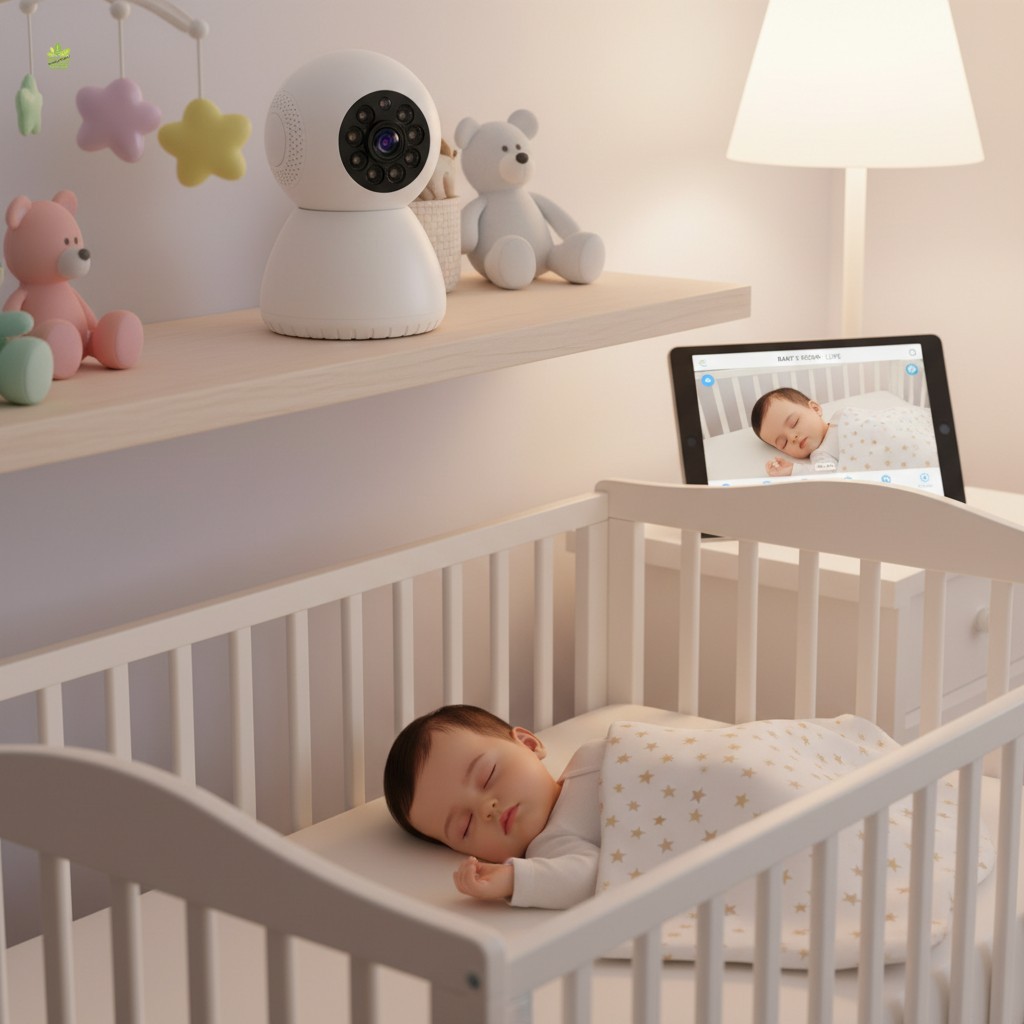 Monitor De Bebê 1080P HD PTZ-Visão Noturna Com Remota WiFi Para Segurança Doméstica