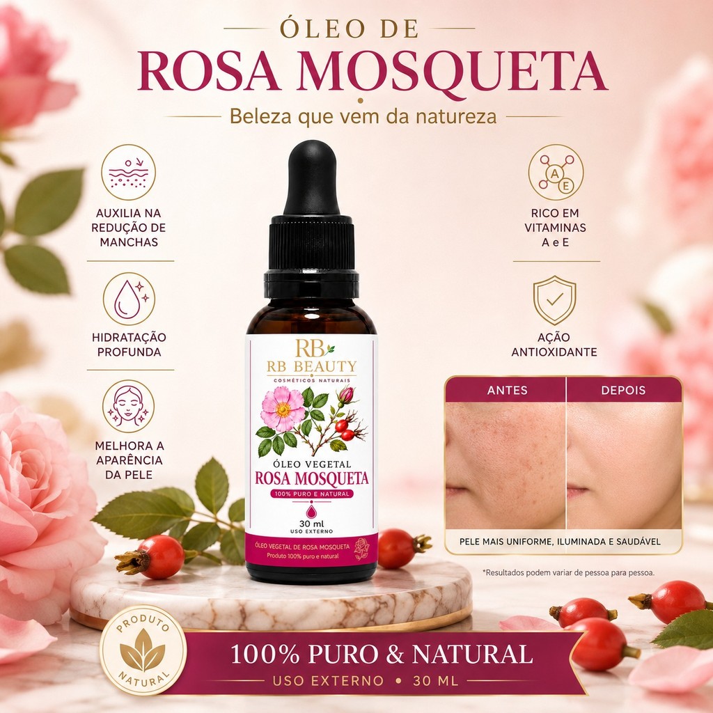 Óleo Vegetal De Rosa Mosqueta 100% Natural 30ml