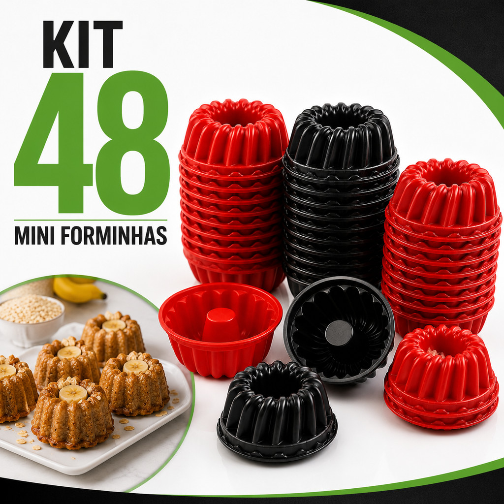 Mini Forminhas de Silicone para Bolinha de Criança Mini Cupcake Bolo Pudim Muffin Air Fryer Forno
