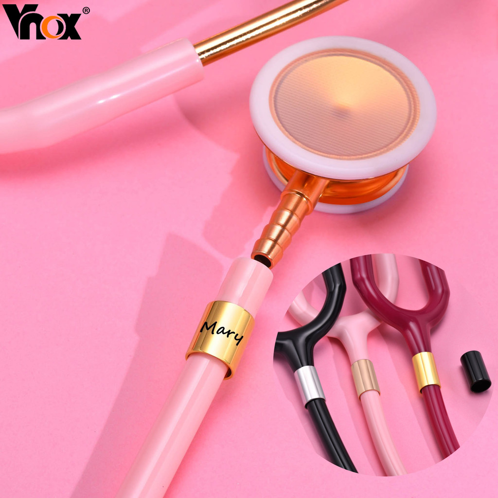 Vnox Nome Personalizado Estetoscópio ID Tag Pingente Acessório Decorativo Para Enfermeira Médico Pessoal Presente