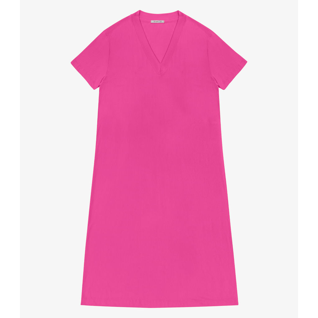 Vestido Super Midi Feminino Plus Size Secret Glam Rosa