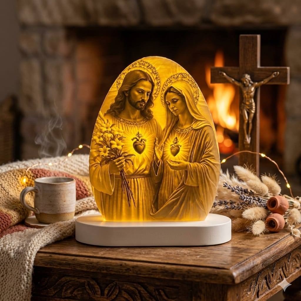 Decoração Sagrada Família Jesus e Maria Decoração Católica Religiosa Presente Cristão