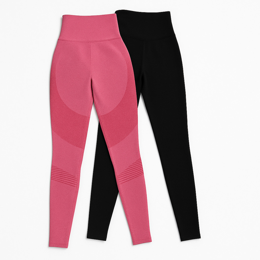 Legging Fitness Feminina Kit 2 Pecas Cintura Alta Levanta Bumbum Tecido Grosso Nao Transparente Boa Elasticidade P ao G