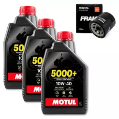 KIT TROCA ÓLEO YAMAHA XJ6 R3 MT03 MT07 MT09 3L MOTUL 5000+ JASO MA2 10W-40 4T + 1 FILTRO FRAM PH6017A
