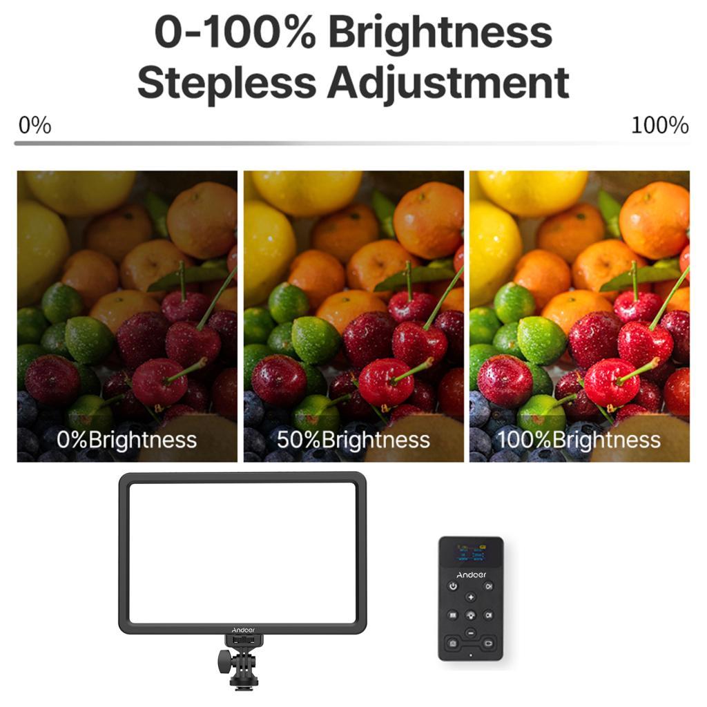 Painel de luz de vídeo LED portátil plano 2500K-9000K temperatura bicolor com controle remoto magnético para iluminação