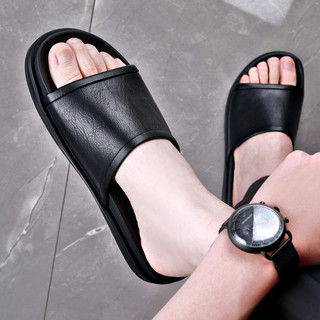 Chinelos de couro genuíno 2026 verão novo estilo impermeável resistente ao desgaste chinelos de sola macia masculino des