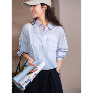 Produzido por Xiaoer [Série Natural] Produtos!Lyocell+11.5% Linho 10.2% Algodão/Camisa Leve Feminina
