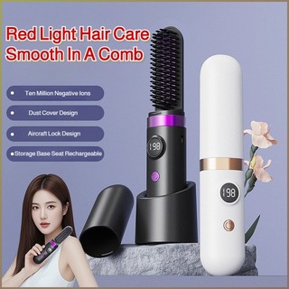 【Não Danifica o Cabelo】[Portátil e Sem Fios] 【Recargable】Wireless Curling Brush Hair Styler Tool With LCD Screen For Dam