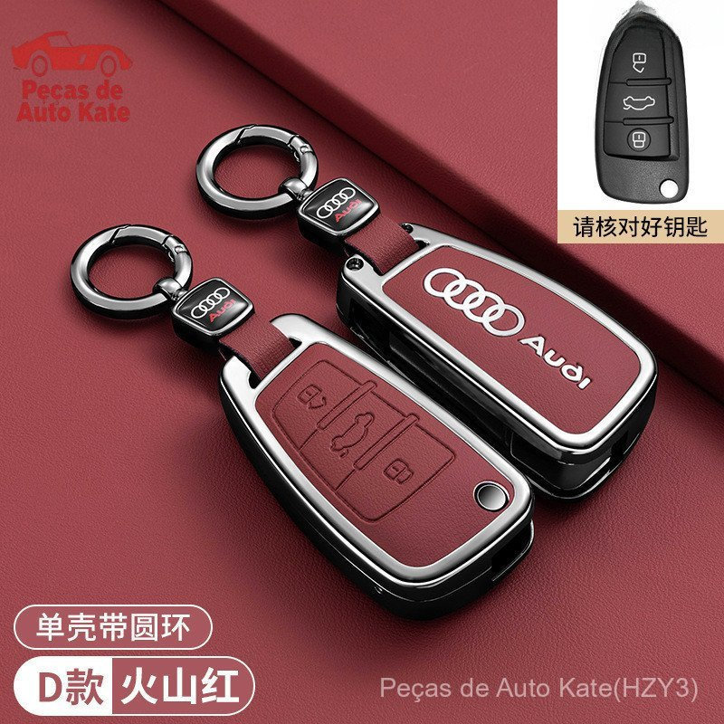 Capa de Chave de Carro em Liga de Zinco para Audi A1 A3 A4 8P 8L 8V A5 B6 B7 A6 A7 Q3 Q5 C5 C6 Q7 4F S3 S4 S6 TT Suporta