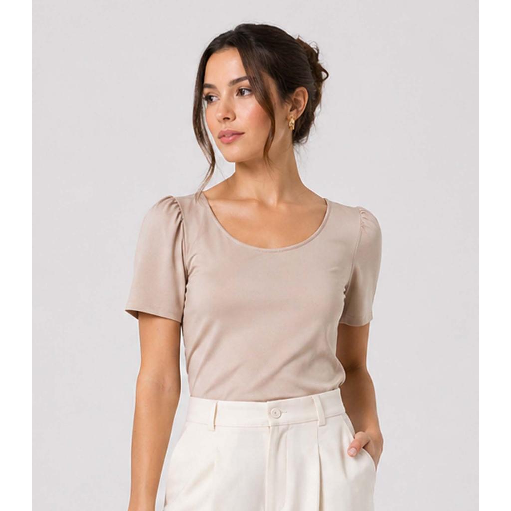 Blusa Feminina Em Malha Langui Infinita Cor Marrom