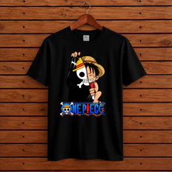 Camiseta Infantil Unissex One Piece Luffy Camisa Anime Blusa 100% Algodão Envio Rápido