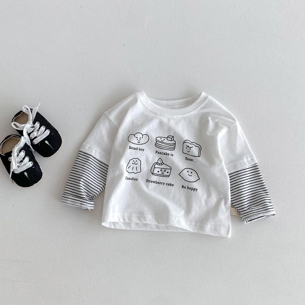 Crianças dos desenhos animados de manga comprida camiseta 2026 outono coreano roupas infantis meninos moda camisa de fun