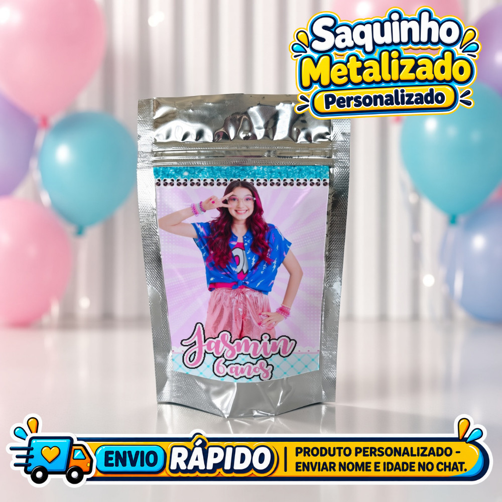 Saquinho Metalizado Luluca Personalizado / Lembrancinha de Festa /Aniversário