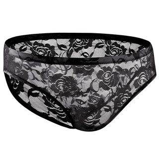 Cuecas masculinas de cintura baixa, em renda transparente, confortáveis e respiráveis.