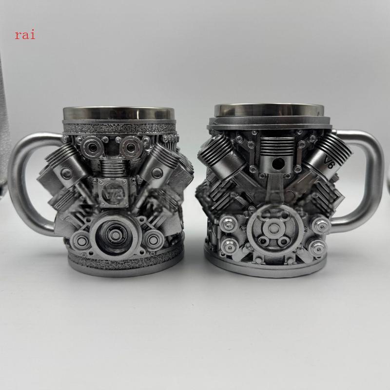 Caneca Isolada Industrial rai, Camada Interna Aço Inoxidável, Copo Cerveja, Recipiente Resina