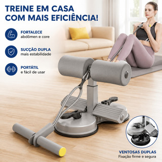 Aparelho Abdominal com Fixador Pés Treino Core Casa Ajustável Resistente Completo Compacto​