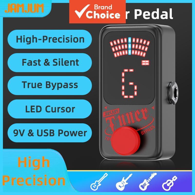 Pedal afinador JAMJUM de alta precisão com display LED, True Bypass, USB, DC 9V, afinador cromático mini para guitarra,