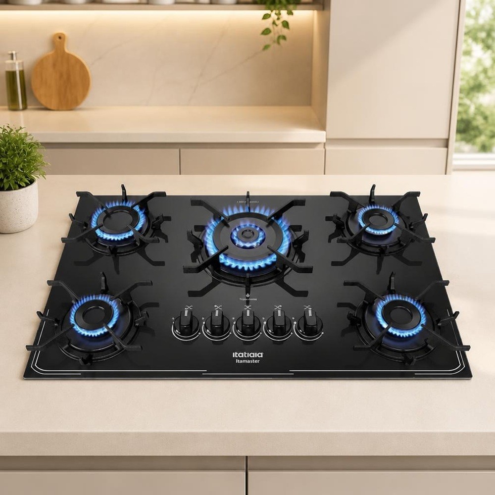 Cooktop a Gás 5 Bocas Itatiaia Itamaster Tripla Chama Preto Bivolt — imagem 2 de 2