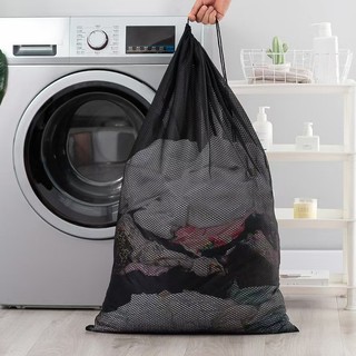 Saco de lavanderia com cordão grande, rede de lavanderia com cordão, cortina, saco de armazenamento de roupas, Laun pret