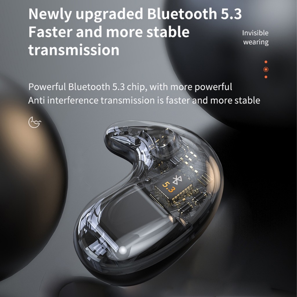 HQAi X55 Fones De Ouvido Para Dormir Bluetooth 5.3 Sem Fio HiFi Estéreo Com Cancelamento De Ruído À Prova D'água Fone Es