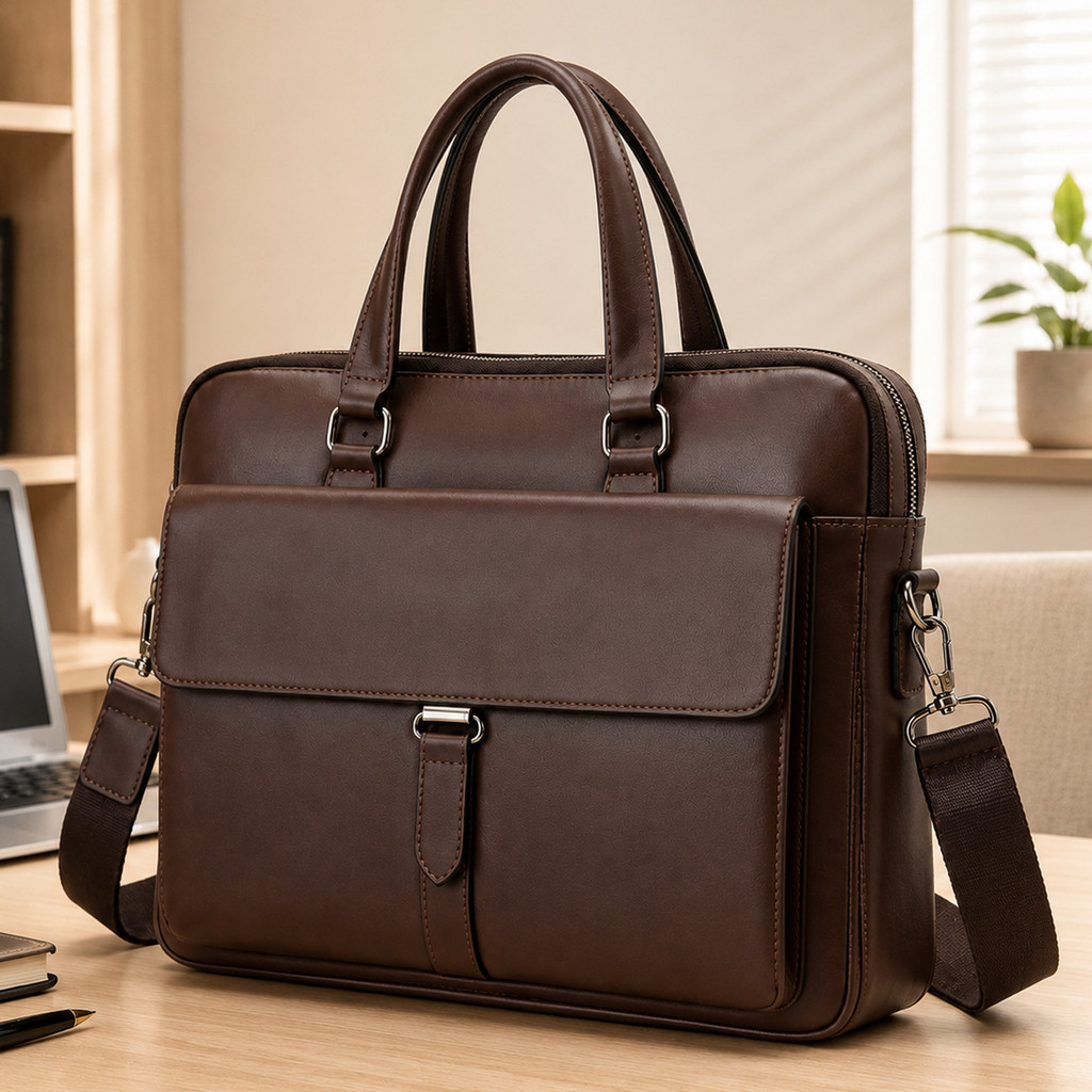 Bolsa Masculina Executiva Grande para Notebook 15,6 Pasta de Trabalho Tiracolo Social com Alça Removível