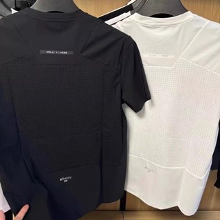 Camiseta masculina de secagem rápida de seda gelo verão novo estilo solto respirável de manga curta Design de malha lega