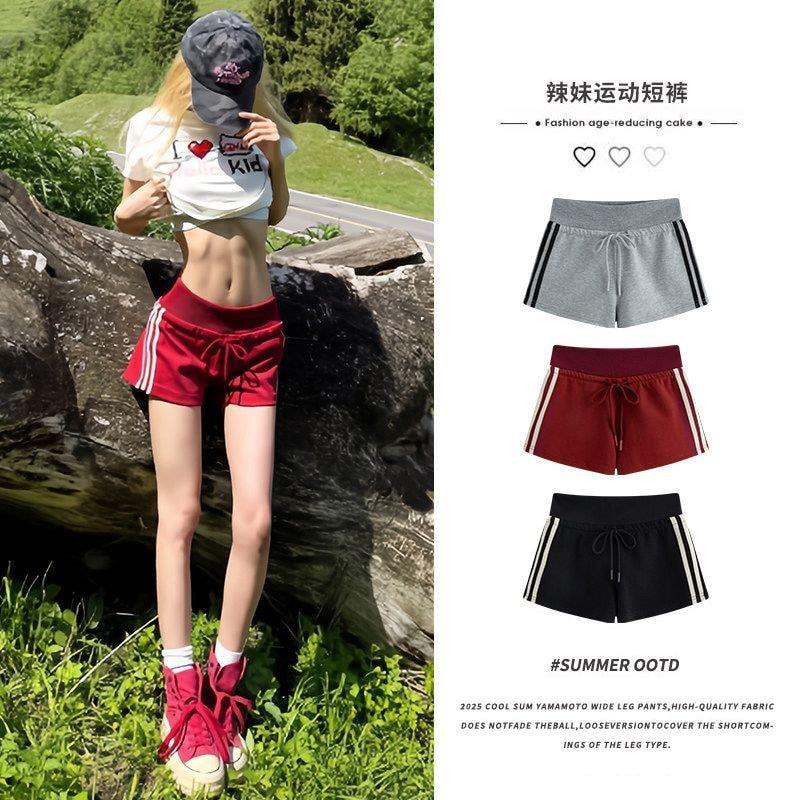 Estilo americano gordura mm Shorts esportivos 2026 primavera exterior Wear Casual mais magro olhar cordão quente menina 