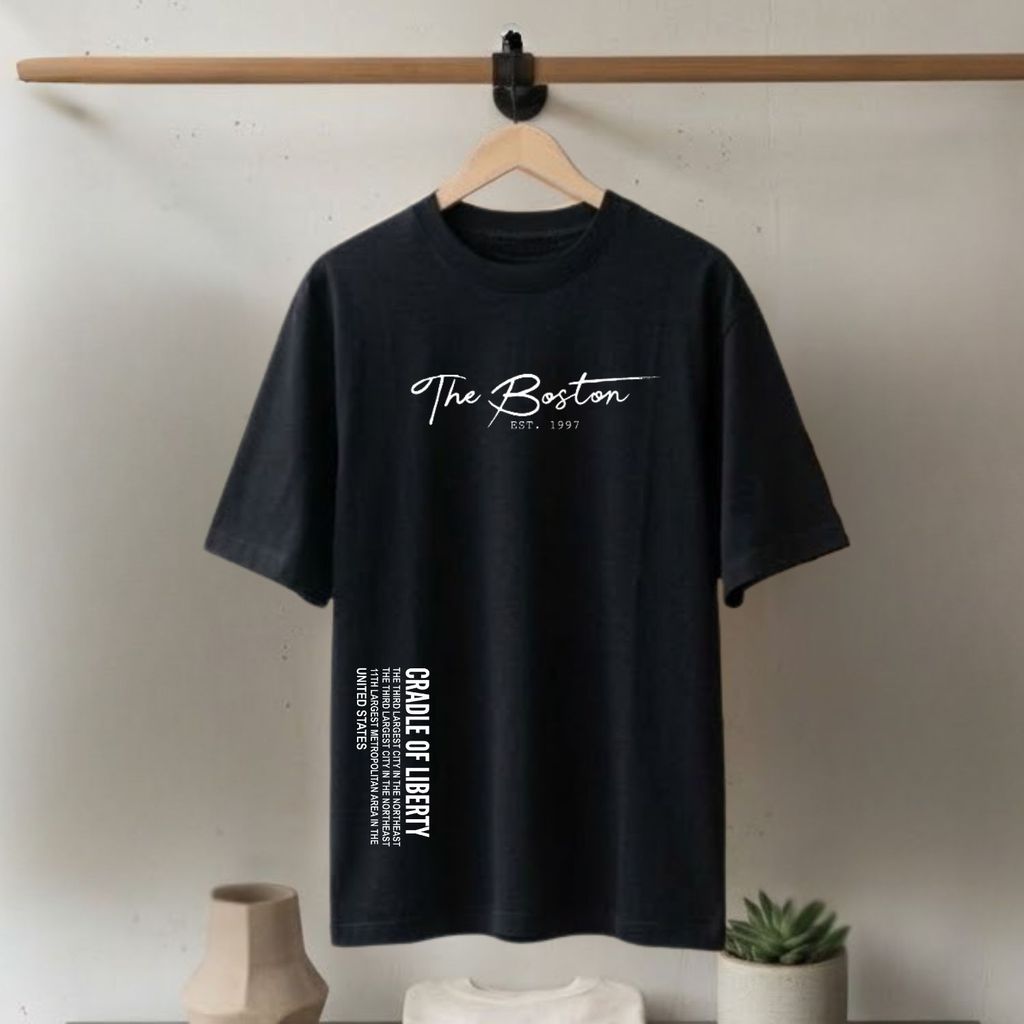 Camiseta Oversized Masculina The Boston: Modelagem solta, estilo streetwear urbano e conforto diário