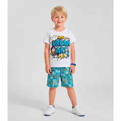 Pijama Infantil Menino Brilha No Escuro Kappes Branco