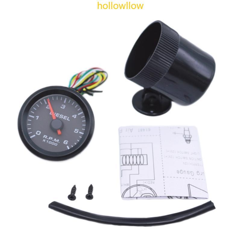 HHOT 2 Polegada 52Mm Tacômetro LED Backlight Display Claro Visibilidade Noturna 6000RPM Medidor