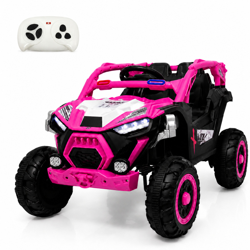 Carrinho Elétrico Infantil UTV 12V C/ Controle Remoto 2.4G Bluetooth Faróis LED Músicas USB Marcha à Ré Até 30kg Kizumba