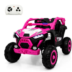 Carrinho Elétrico Infantil UTV 12V C/ Controle Remoto 2.4G Bluetooth Faróis LED Músicas USB Marcha à Ré Até 30kg Kizumba