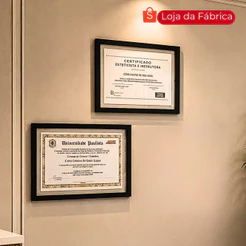 Kit 2 Molduras 34x25cm com 2 vidro sobre vidro Quadro para Certificados, Fotos, Diploma...