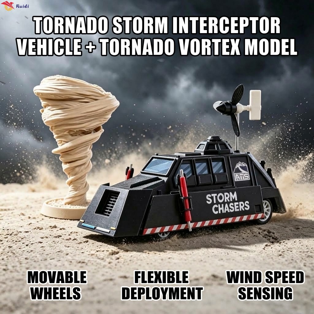 Conjunto De Brinquedos Modelo De Carro TIV2 Storm Interceptor-3D Impresso DIY Móvel Elevável Veículo Tornado Presente Co