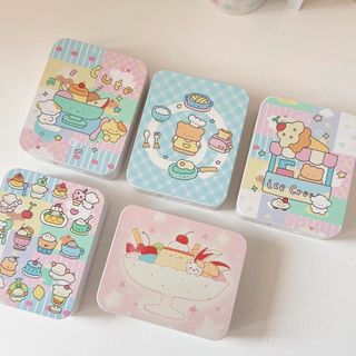 Bonito estilo antigo Flip caixa de lata caixa de cartão papel doces caixa de lata manual selo caixa de armazenamento ins