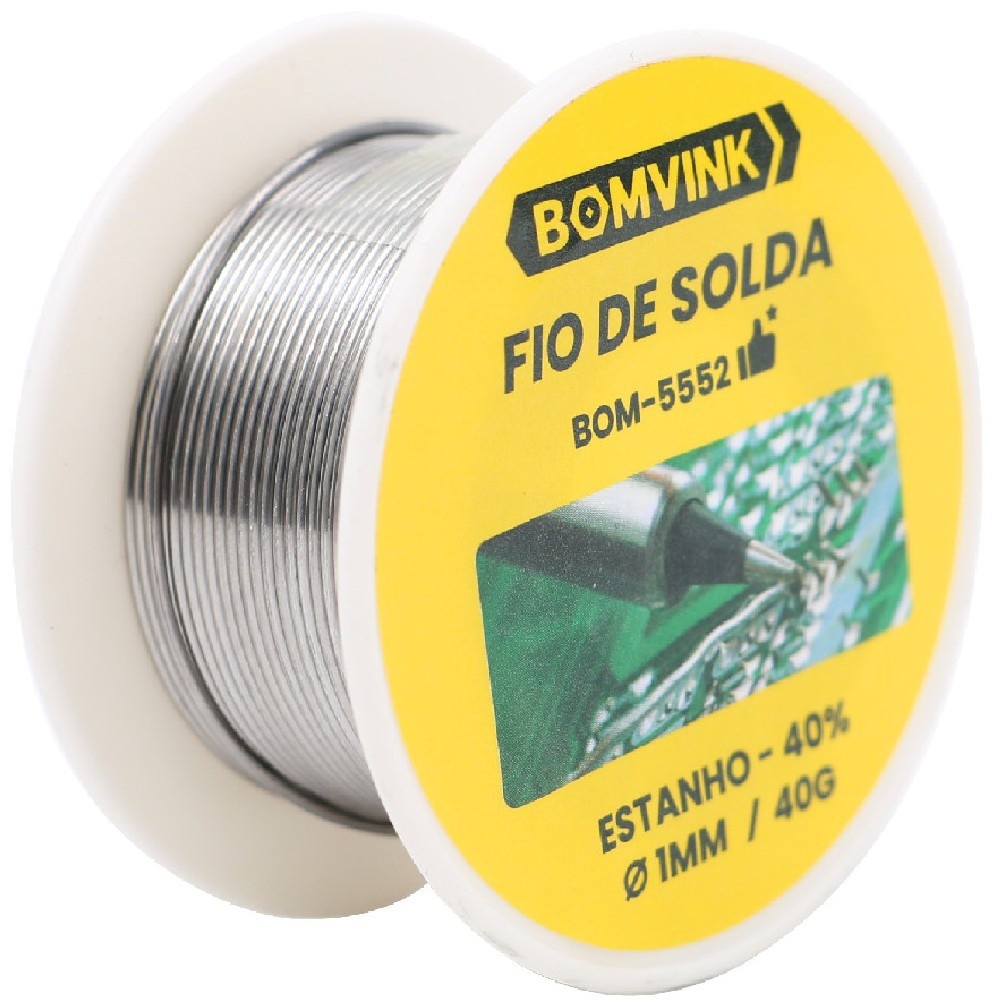 Estanho em fio para solda espessura 1 mm - BOM-5552 Bomvink