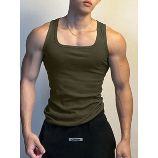 Camisetas Regata Masculinas Caneladas Americanas Básicas, Regata Esportiva Masculina, Roupa para Atividades ao Ar Livre,