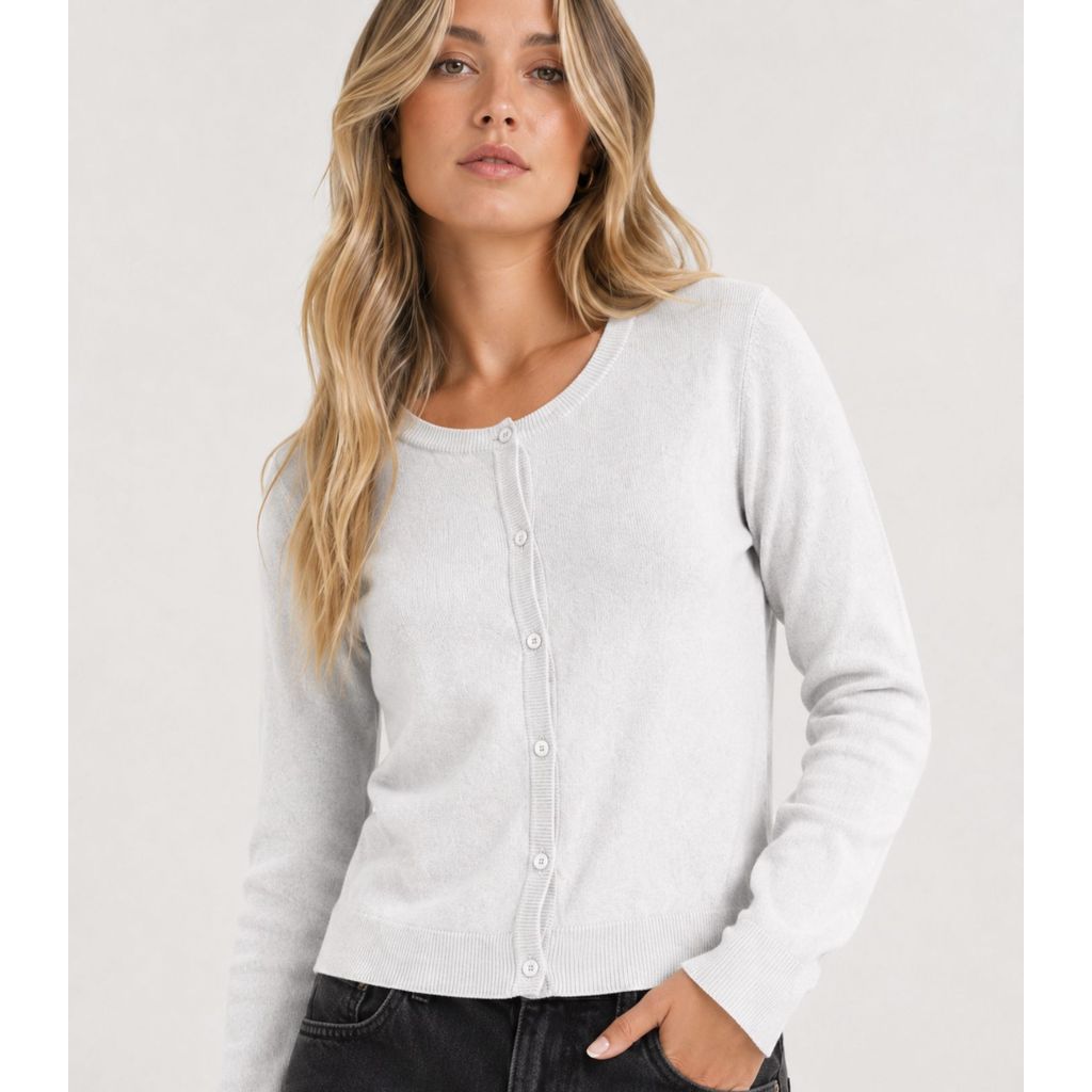 Cardigan Feminino Em Tricot Infinita Cor Branco