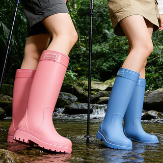 Botas de chuva femininas moda botas de chuva influenciador novo estilo sapatos de água forro de lã de inverno sola gross