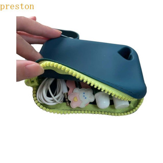 Porta-moedas de silicone PRESTON, necessaire retangular minimalista de cor lisa para batom e maquiagem, embalagem para j