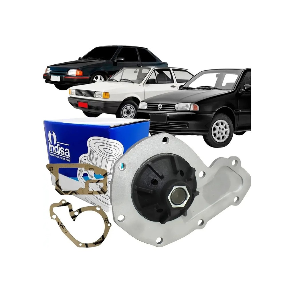 Bomba de Água Volkswagen Gol Parati Saveiro Voyage Logus Ford Escort Verona 1.0 1.6 CHT 1983 a 2000 Indisa 204000