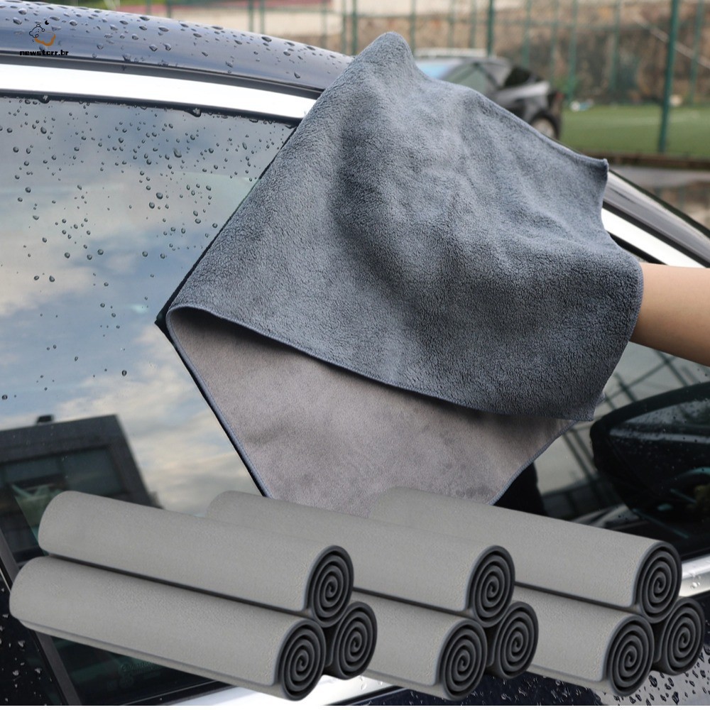 Toalha De Limpeza De Carro Reutilizável Dupla Face Super Absorvente-Lã Coral Espessada Para Detalhamento Automático