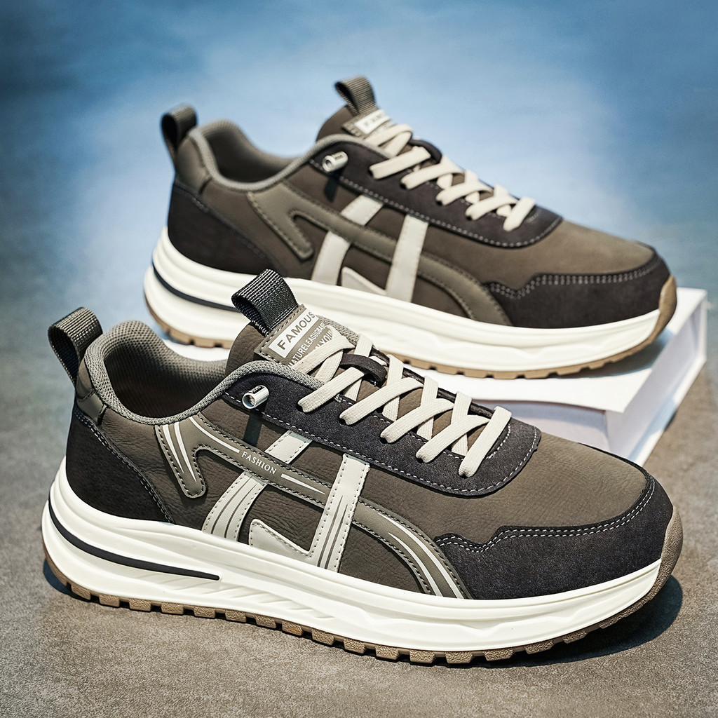 Forrest Gump Sapatos Masculinos Street Wear Adolescente Esportes Lazer Um Pedal Aumentando Pai All-Match Anti-Slip Commu