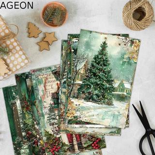 AGEON 30 Pcs Cartões Postais Verdes De Natal , Com Adesivo Cartão Vintage Retangular