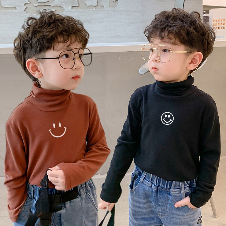 Crianças roupas infantis Bottoming outono primavera novo estilo de manga comprida topos camisetas infantis meninos simpl